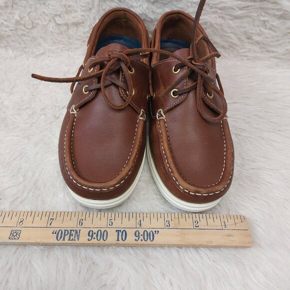 Duberry Boy's Admirals Brown Leather Deck Shoes US 4.5/EU 37.5 - Picture 3 of 8